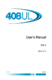 408UL Manuals - V7.1 - Issue 05-2003 - 408user2