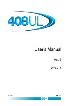 408UL Manuals - V7.1 - Issue 05-2003 - 408user3