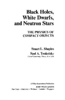 Black holes, white dwarfs, and neutron stars: the physics of compact objects