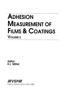 Adhesion Measurement of Films & Coatings Vol.2