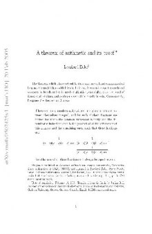 A theorem of arithmetic and its proof