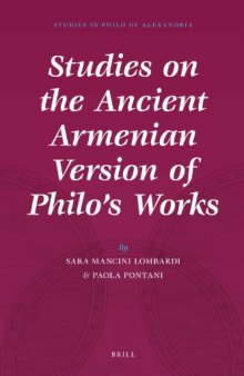Studies on the Ancient Armenian Version of Philo’s Works