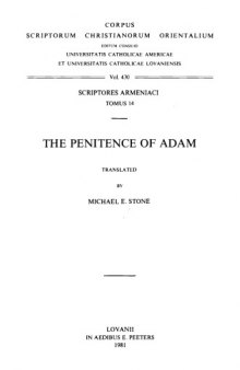 The Penitence of Adam  English Translation  (Corpus scriptorum Christianorum Orientalium   Scriptores Armeniaci)