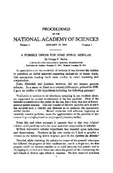 A Possible Origin for Some Spiral Nebulae (1916)(en)(8s)