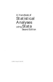 A Handbook of Statistical Analyses Using Stata, Second Edition