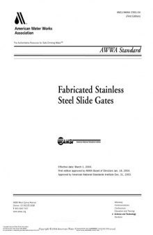 AWWA standard [for] fabricated stainless steel slide gates