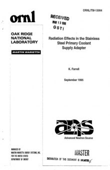 Radiation effects in the stainless steel primary coolant supply adapter