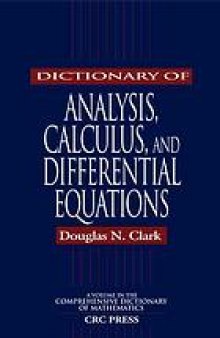 Dictionary of analysis, calculus, and differential equations