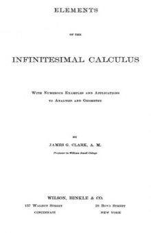 Elements of infinitesimal calculus