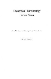 Biochemical Pharmacology. Lecture Notes