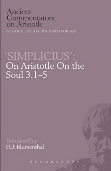 'Simplicius': On Aristotle On the Soul 3.1-5