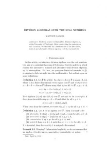 Division algebras over the real numbers