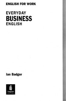 English for work: Everyday Business English