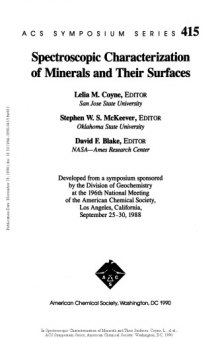 Spectroscopic Characterization of Minerals and Their Surfaces