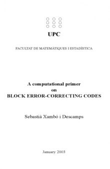 A computational primer on BLOCK ERROR-CORRECTING CODES [draft]