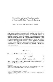Symmetries and Large Time Asymptotics of Compressible Euler Flows with Damping