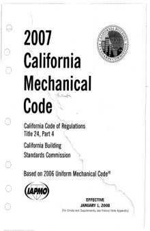 2007 California mechanical code : California Code of Regulations, Title 24, Part 4