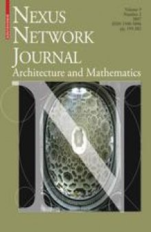 Nexus Network Journal: Mechanics in Architecture In memory of Mario Salvadori 1907–1997
