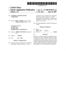 Antiviral Colloidal Silver Composition (US Patent)