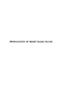MIT RadLab {complete set} Vol 13 - Propagation of Short Radio Waves