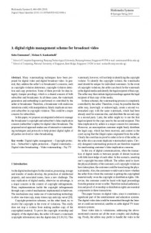 A digital rights management scheme for broadcast video