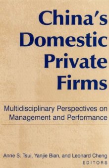 China's Domestic Private Firms: Multidisciplinary Perspectives on Management And Performance 