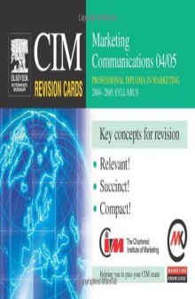 CIM Revision Cards: Marketing Communications 04 05 (Cim Revision Cards)