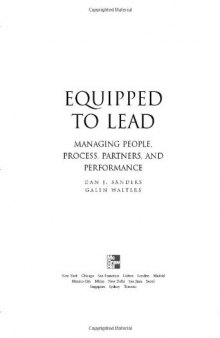 Equipped to Lead: Managing People, Partners, Processes, and Performance