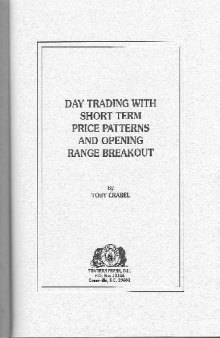 Day Trading With Short Term Price Patterns and Opening Range Breakout