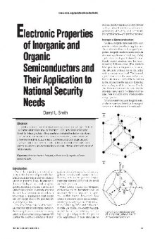 Electronic Properties of Inorganic and Organic Semiconductors and Their Application to National Security Needs