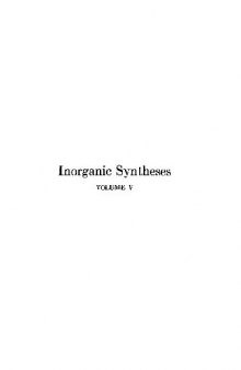 Inorganic Syntheses. Volume V