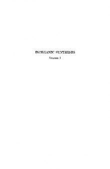 Inorganic Syntheses: v. 1 
