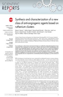 Synthesis and characterization of a new class of anti-angiogenic agents based on ruthenium clusters