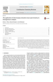 The application of electrospray ionization mass spectrometry to homogeneous catalysis