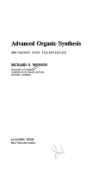 Advanced organic synthesis: methods and techniques