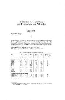 Houben-Weyl Methods in Organic Chemistry: Aldehydes