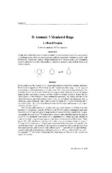 Houben-Weyl Methods in Organic Chemistry: D. Aromatic 7-Membered Rings
