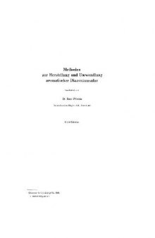 Houben-Weyl Methods in Organic Chemistry: Diazonium Salts (10/3)
