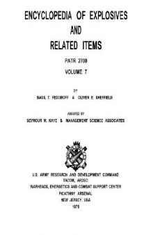 Encyclopedia of Explosives and Related Items