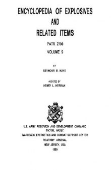 Encyclopedia of Explosives and Related Items