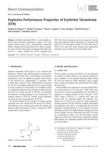 Explosive Performance Properties of Erythritol Tetranitrate (ETN)