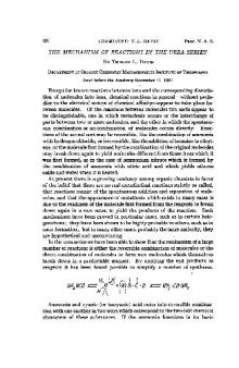 The Mechanism of Reactions in the Urea Series