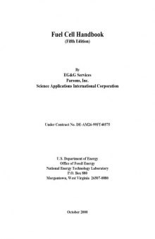 Fuel Cell Handbook. Hydrogen Power Electricity Electrical Electronics