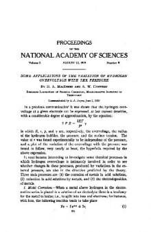 Some Applications of the Variation of Hydrogen Overvoltage with the Pressure (1919)(en)(3s)