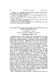 The Quantum Levels and Resulting Constants of the Hydrogen Molecule