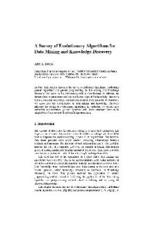 A Survey of Evolutionary Algorithms for Data Mining and Knowledge Discovery