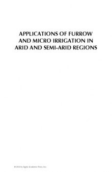 Applications of furrow and micro irrigation in arid and semi-arid regions