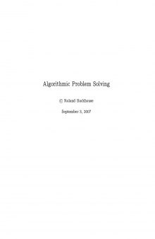 Algorithmic Problem Solving (2007)
