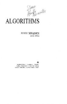 Algorithms (Addison-Wesley series in computer science)
