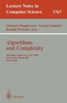 Algorithms and Complexity: 4th Italian Conference, CIAC 2000 Rome, Italy, March 1–3, 2000 Proceedings
